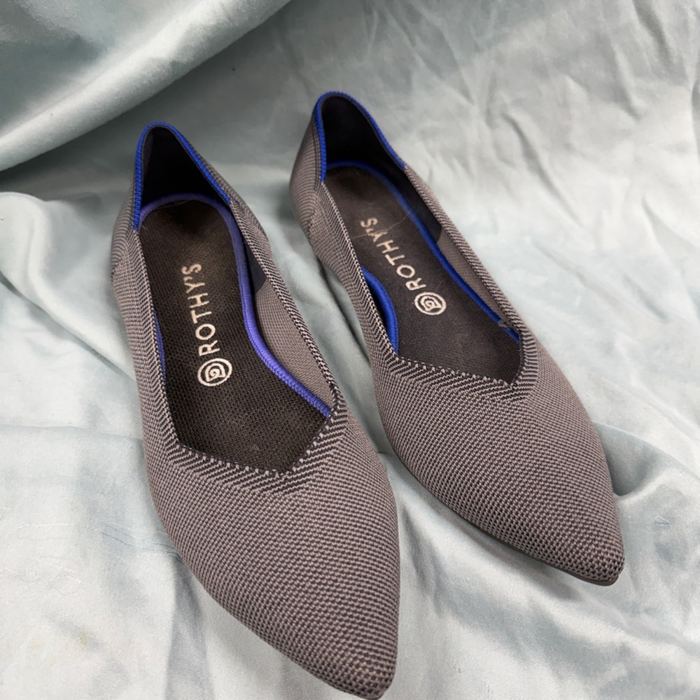Rothy's Charcoal and Blue Women's Flats